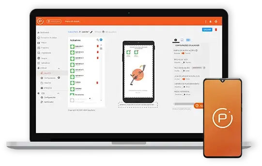 Notebook e celular com a plataforma da Pulsus na tela